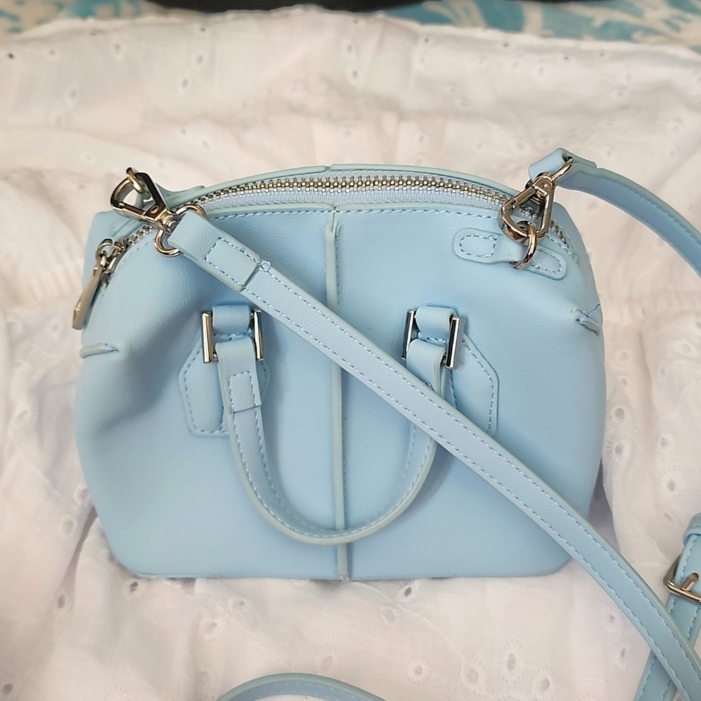 Baby blue mini cross body bag